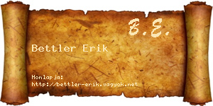 Bettler Erik névjegykártya